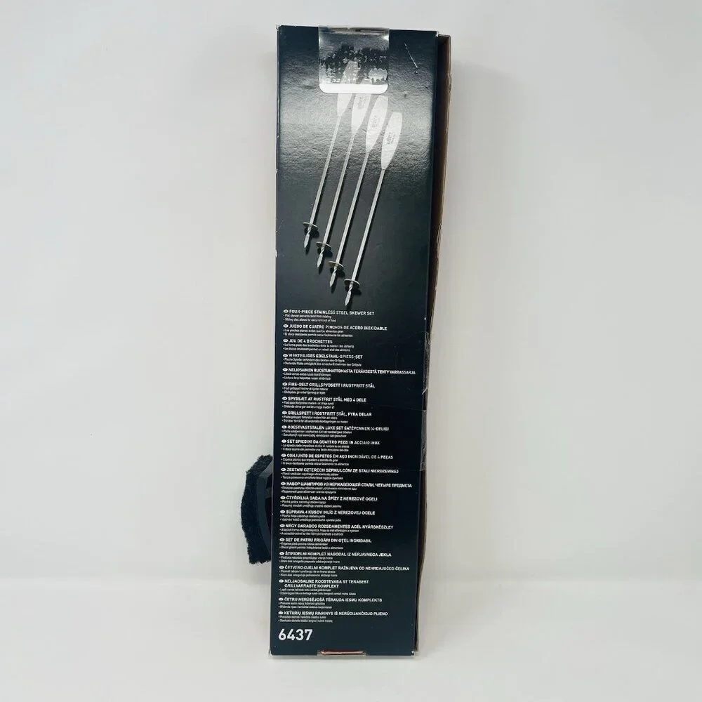 Weber‎ Style Grilling 4 Piece Stainless Steel Skewer Set with Brushes 15